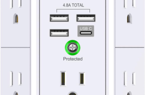 QINLIANF 5 Outlet Extender with 4 USB Charging Ports